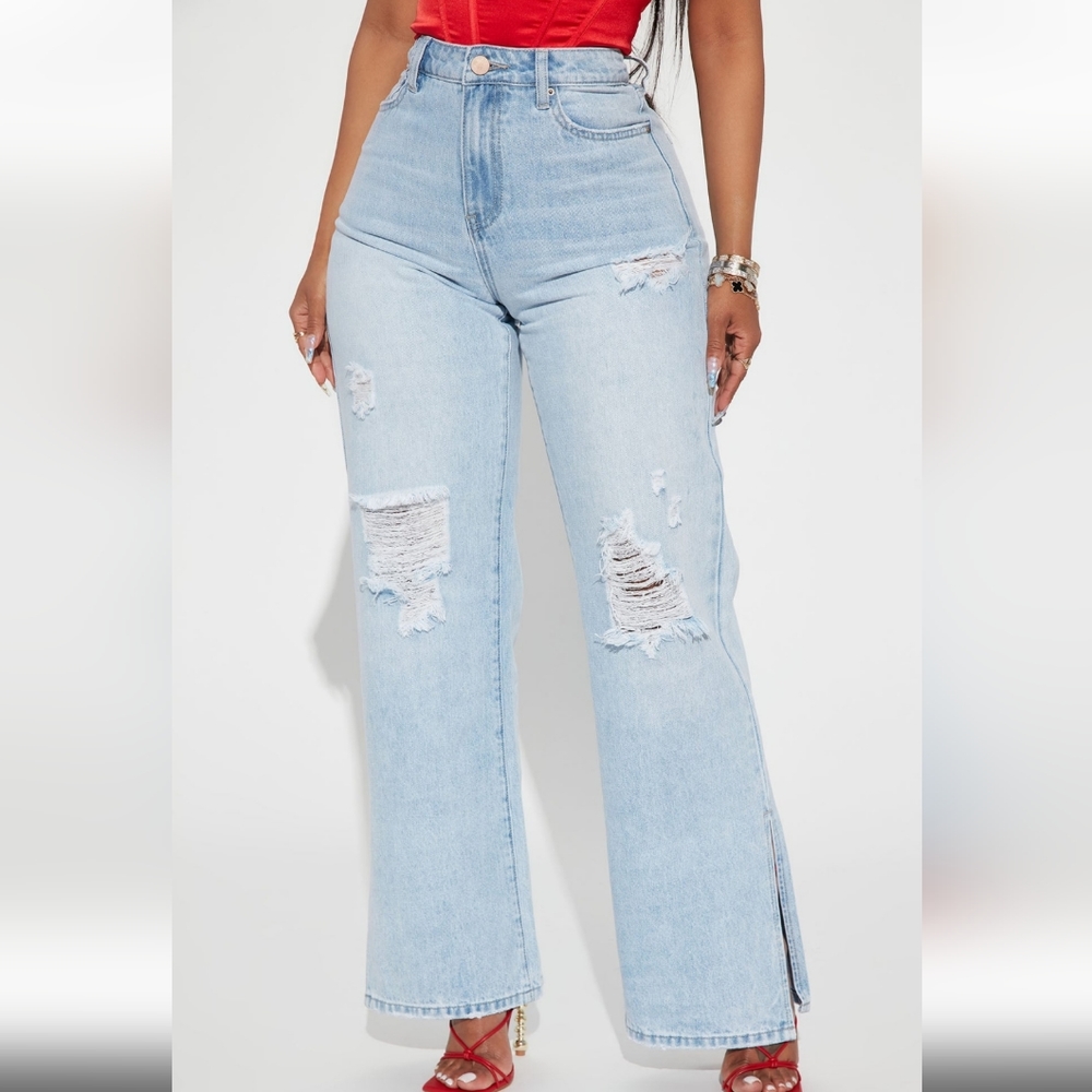 Fashion nova wide leg jean